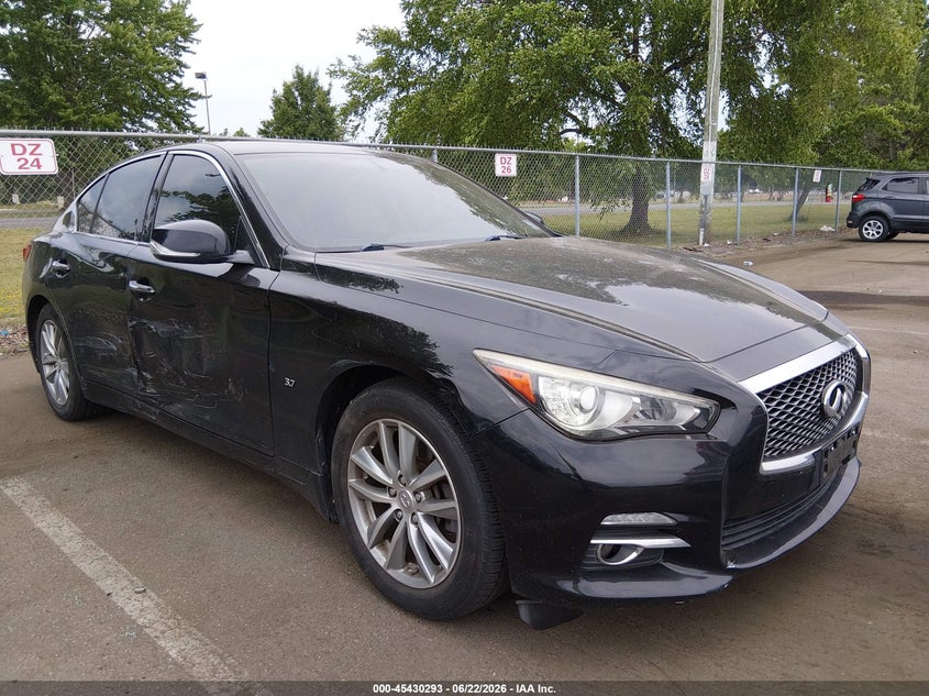 2014 Infiniti Q50 VIN JN1BV7AR9EM705172 IAAI salvage auction — FRONT & REAR, Salvage (New Jersey), sold $25 on 2026-07-27 (photo 6)