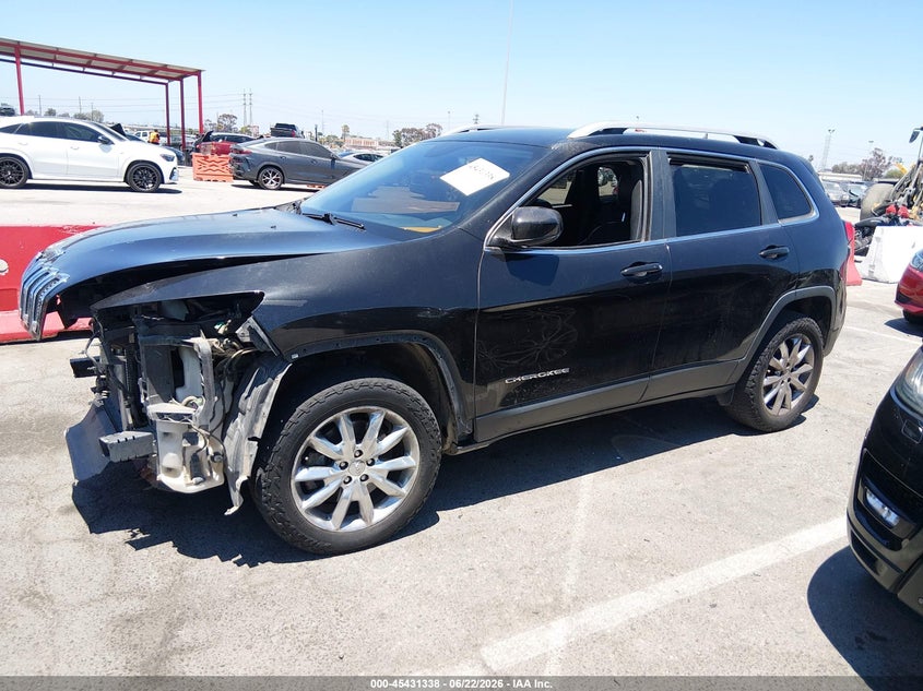 2016 Jeep Cherokee VIN 1C4PJMDB0GW337564 IAAI salvage auction — FRONT END, Salvage (California), sold $1,850 on 2026-07-09 (photo 2)