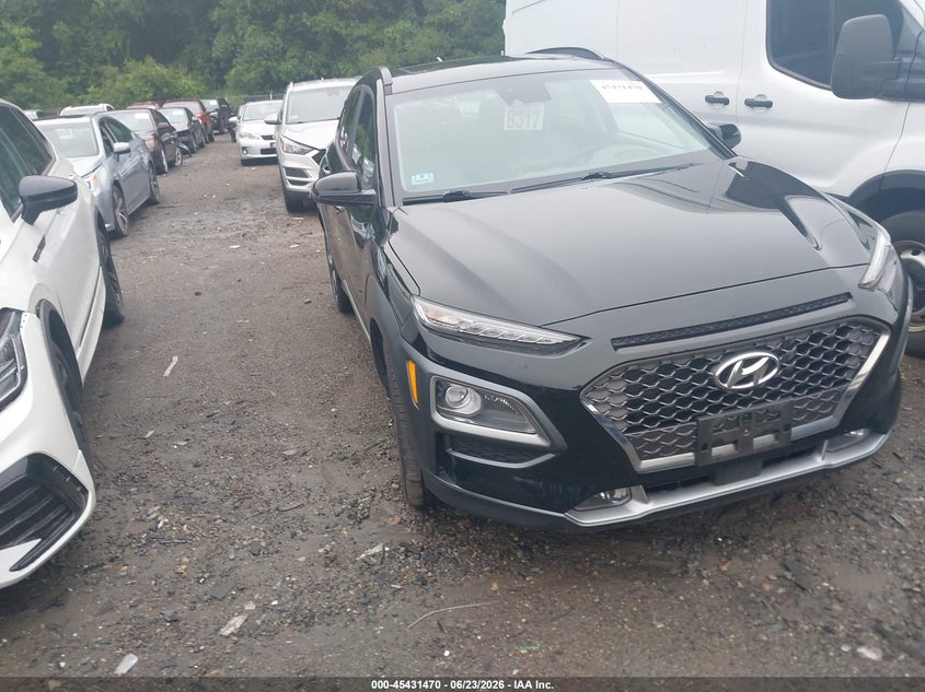 2019 Hyundai Kona VIN KM8K5CA50KU329794 IAAI salvage auction — EXTERIOR BURN, Salvage (Massachusetts), sold $4,875 on 2026-07-14 (photo 1)