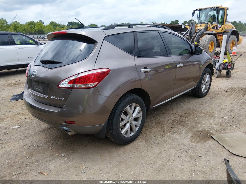 2014 Nissan Murano VIN JN8AZ1MW1EW518593 IAAI salvage auction — FRONT END, Salvage (Tennessee), sold $650 on 2026-07-15 (photo 4)