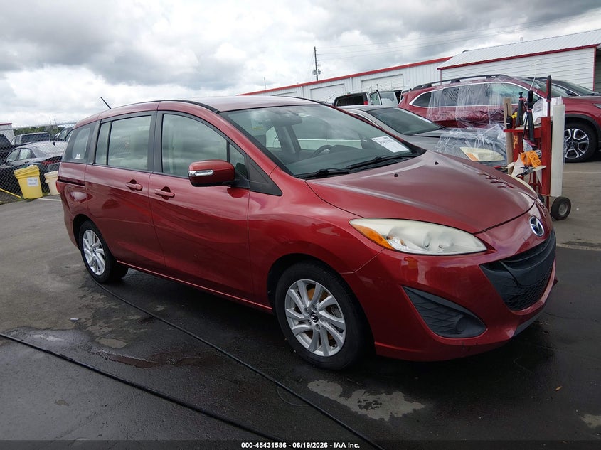 2014 Mazda 5 VIN JM1CW2BL1E0173838 IAAI salvage auction — REAR END, Salvage (North Carolina), sold $600 on 2026-07-09 (photo 1)