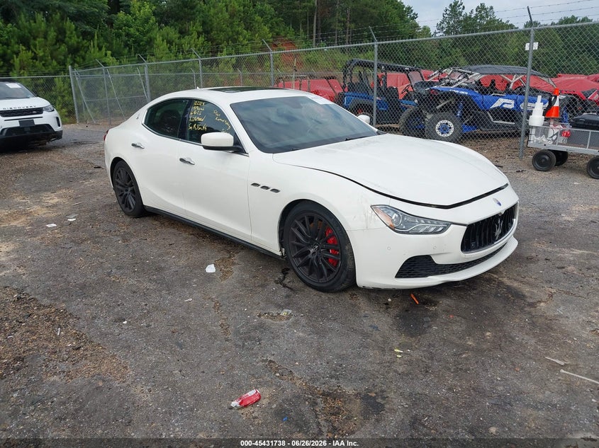 2014 Maserati Ghibli VIN ZAM57RTA0E1122123 IAAI salvage auction — REPOSSESSION, Nrc Lienholder Repossession Paperwork (Alabama), sold $1,550 on 2026-07-11 (photo 1)