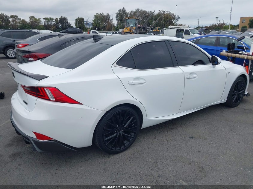 2016 Lexus Is VIN JTHBA1D2XG5009761 IAAI salvage auction — REAR END, Salvage (California), sold $7,500 on 2026-07-09 (photo 4)