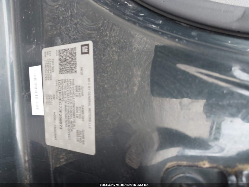 2018 Chevrolet Silverado 2500 VIN 1GC1KUEG7JF258073 IAAI salvage auction — NORMAL WEAR, Sf97 (Maryland), sold $26,250 on 2026-07-21 (photo 9)