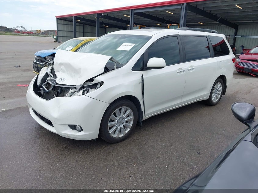 2017 Toyota Sienna VIN 5TDDZ3DC0HS167643 IAAI salvage auction — FRONT END, Clear (Wyoming), sold $6,400 on 2026-07-30 (photo 2)
