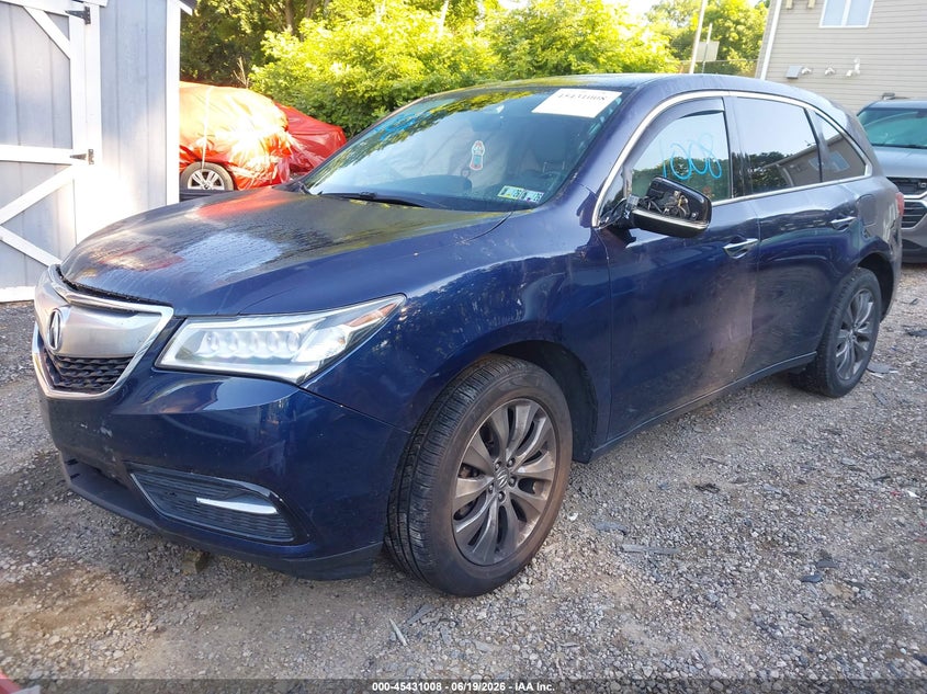 2016 Acura Mdx VIN 5FRYD4H42GB034361 IAAI salvage auction — FRONT & REAR, Salvage Title, sold $2,200 on 2026-07-31 (photo 2)