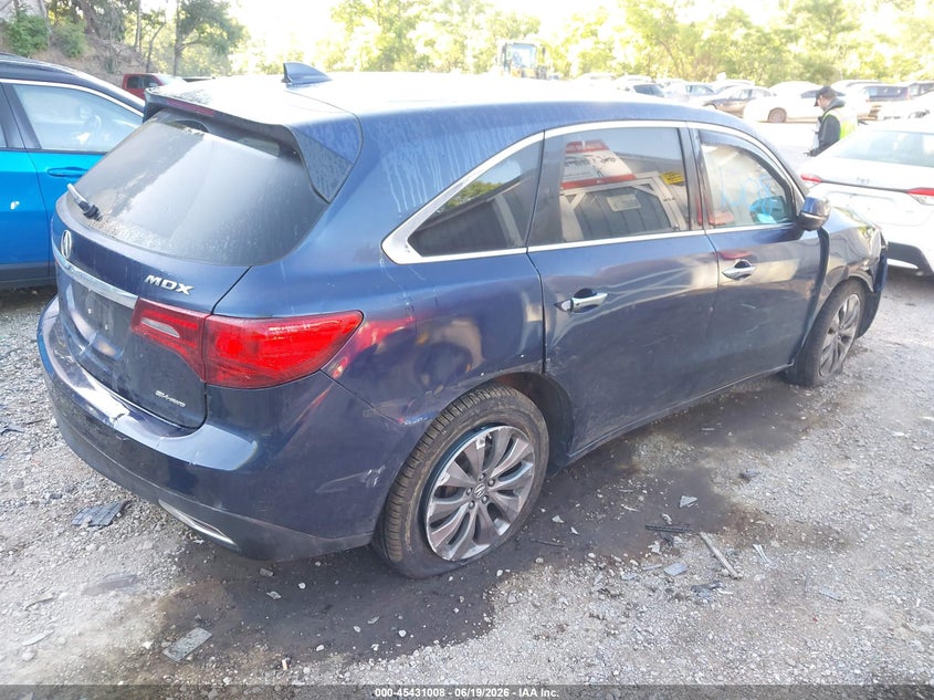 2016 Acura Mdx VIN 5FRYD4H42GB034361 IAAI salvage auction — FRONT & REAR, Salvage Title, sold $2,200 on 2026-07-31 (photo 4)
