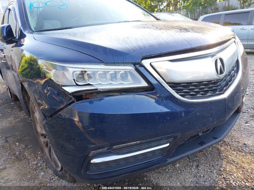 2016 Acura Mdx VIN 5FRYD4H42GB034361 IAAI salvage auction — FRONT & REAR, Salvage Title, sold $2,200 on 2026-07-31 (photo 6)