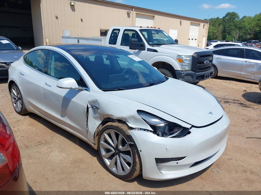 2020 Tesla Model 3 VIN 5YJ3E1EB4LF801521 IAAI salvage auction — RIGHT FRONT, Salvage Title, sold $75 on 2026-07-30 (photo 1)