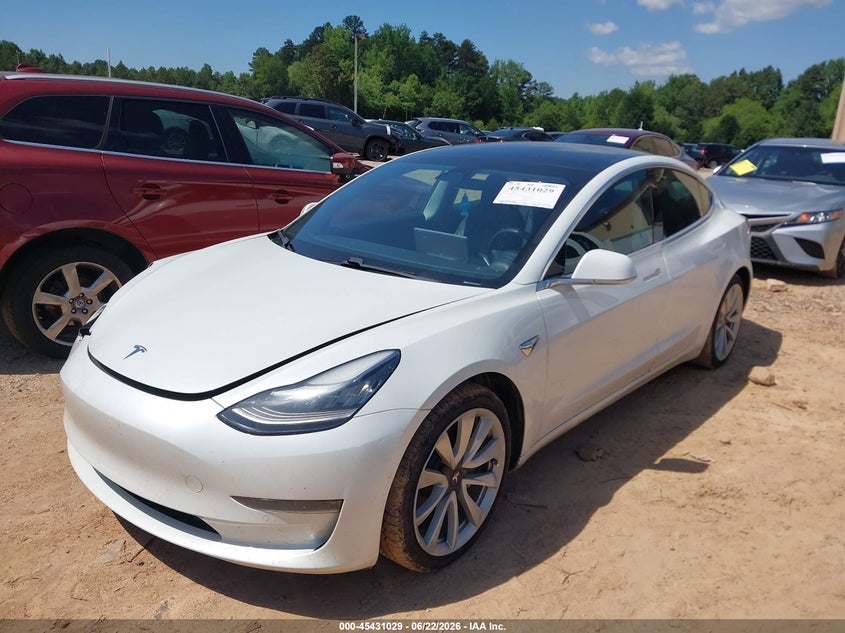 2020 Tesla Model 3 VIN 5YJ3E1EB4LF801521 IAAI salvage auction — RIGHT FRONT, Salvage Title, sold $75 on 2026-07-30 (photo 2)