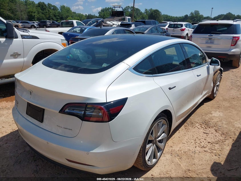 2020 Tesla Model 3 VIN 5YJ3E1EB4LF801521 IAAI salvage auction — RIGHT FRONT, Salvage Title, sold $75 on 2026-07-30 (photo 4)