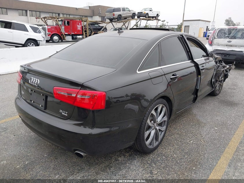 2013 Audi A6 VIN WAUGGAFC0DN130366 IAAI salvage auction — RIGHT SIDE, Salvage Title, sold $925 on 2026-07-21 (photo 4)