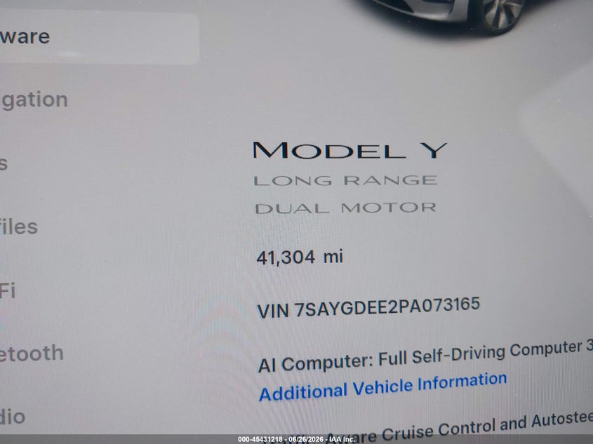 2023 Tesla Model y VIN 7SAYGDEE2PA073165 IAAI salvage auction — REAR END, Salvage (Virginia), sold $10,300 on 2026-07-09 (photo 7)