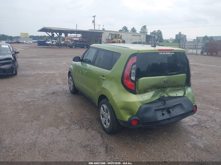 2015 Kia Soul VIN KNDJN2A21F7795951 IAAI salvage auction — REAR END, Salvage (Texas), sold $725 on 2026-07-09 (photo 3)