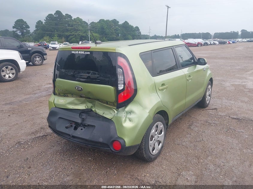 2015 Kia Soul VIN KNDJN2A21F7795951 IAAI salvage auction — REAR END, Salvage (Texas), sold $725 on 2026-07-09 (photo 4)