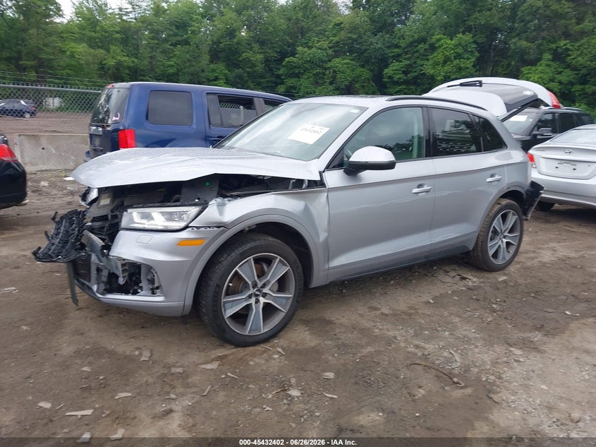 2020 Audi Q5 VIN WA1BNAFY0L2087432 IAAI salvage auction — FRONT & REAR, Salvage (Massachusetts), sold $3,550 on 2026-07-28 (photo 2)
