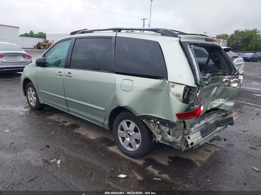 2006 Toyota Sienna VIN 5TDZA23C96S546520 IAAI salvage auction — REAR END, Clear (Virginia), sold $675 on 2026-07-21 (photo 3)