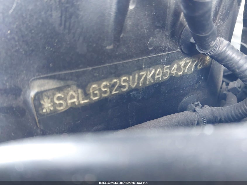 2019 Land rover RANGE ROVER VIN SALGS2SV7KA543770 IAAI salvage auction — THEFT, Salvage Title, sold $8,200 on 2026-07-27 (photo 9)