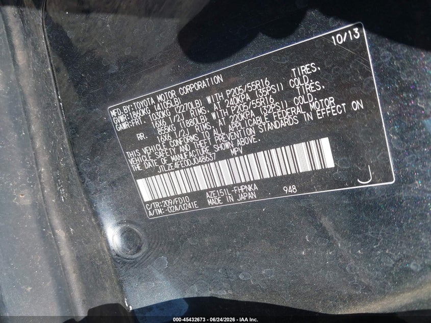 2013 Scion Xb VIN JTLZE4FE0DJ048637 IAAI salvage auction — SIDE, Salvage (Georgia), sold $1,200 on 2026-09-21 (photo 9)