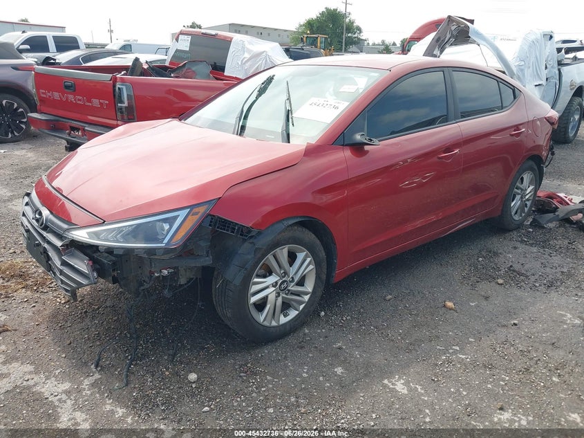 2019 Hyundai Elantra VIN 5NPD84LF8KH438188 IAAI salvage auction — FRONT & REAR, Salvage Title, sold $800 on 2026-08-03 (photo 2)