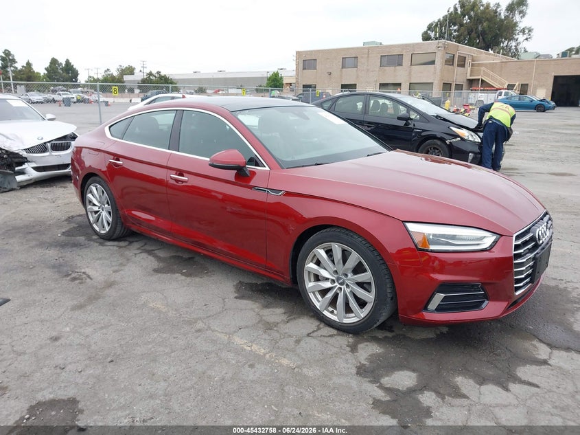 2018 Audi A5 VIN WAUANCF50JA046317 IAAI salvage auction — LEFT REAR, Salvage (California), sold $8,925 on 2026-07-06 (photo 1)
