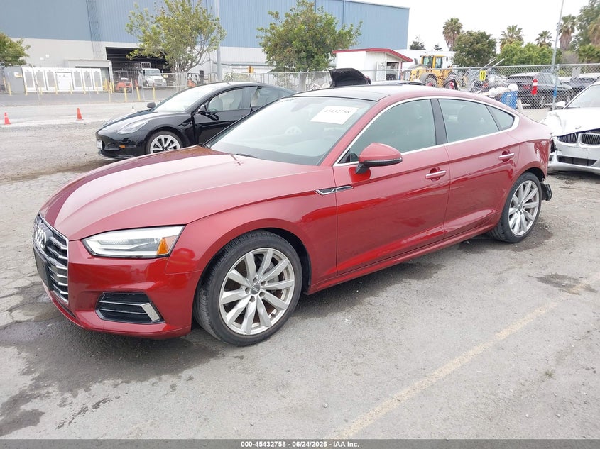 2018 Audi A5 VIN WAUANCF50JA046317 IAAI salvage auction — LEFT REAR, Salvage (California), sold $8,925 on 2026-07-06 (photo 2)