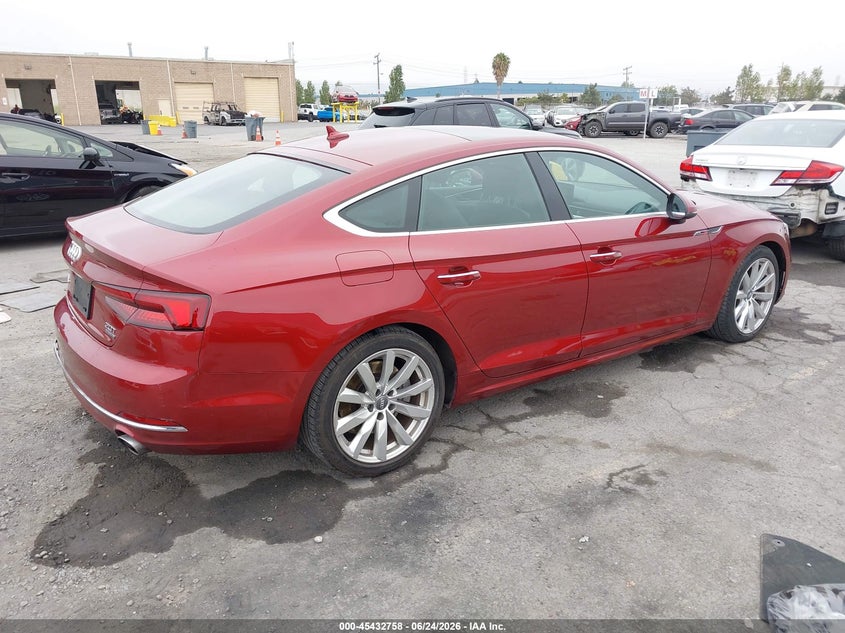 2018 Audi A5 VIN WAUANCF50JA046317 IAAI salvage auction — LEFT REAR, Salvage (California), sold $8,925 on 2026-07-06 (photo 4)