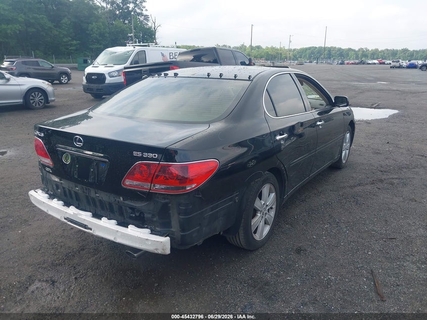 2005 Lexus Es 330 VIN JTHBA30G455073501 IAAI salvage auction — REAR END, Salvage - Greater Than 75% (Maryland), sold $550 on 2026-07-09 (photo 4)
