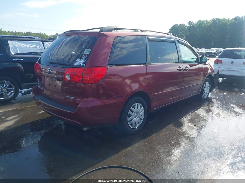 2008 Toyota Sienna VIN 5TDZK23C78S105369 IAAI salvage auction — FRONT END, Junk Receipt (North Carolina), sold $25 on 2026-07-29 (photo 4)