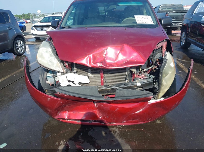 2008 Toyota Sienna VIN 5TDZK23C78S105369 IAAI salvage auction — FRONT END, Junk Receipt (North Carolina), sold $25 on 2026-07-29 (photo 6)