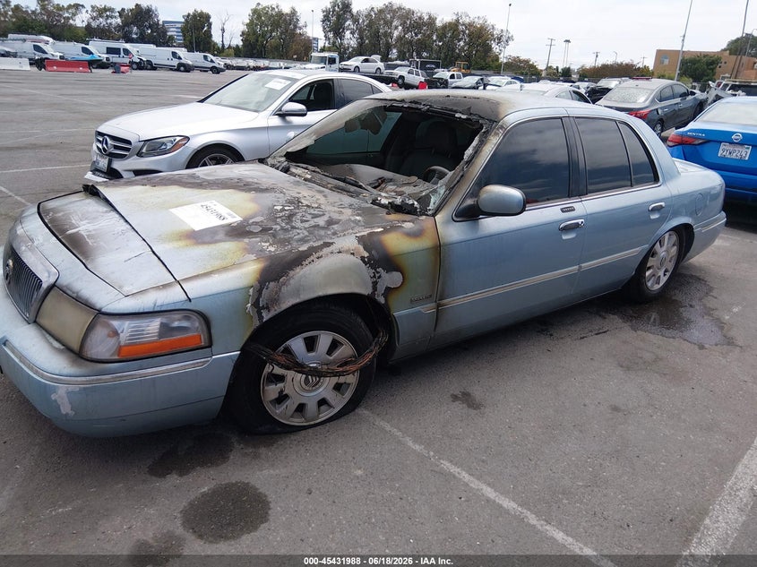 2003 Mercury Grand marquis VIN 2MEFM75WX3X614174 IAAI salvage auction — ENGINE BURN, Non-Repairable (California), sold $450 on 2026-07-09 (photo 2)