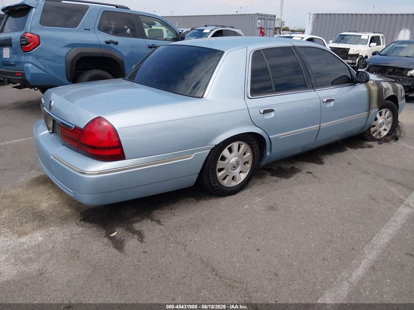 2003 Mercury Grand marquis VIN 2MEFM75WX3X614174 IAAI salvage auction — ENGINE BURN, Non-Repairable (California), sold $450 on 2026-07-09 (photo 4)