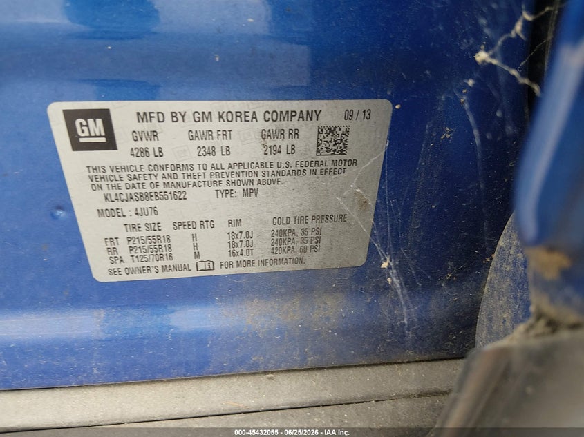 2014 Buick Encore VIN KL4CJASB8EB551622 IAAI salvage auction — NORMAL WEAR, Clear (Montana), sold $25 on 2026-07-29 (photo 9)