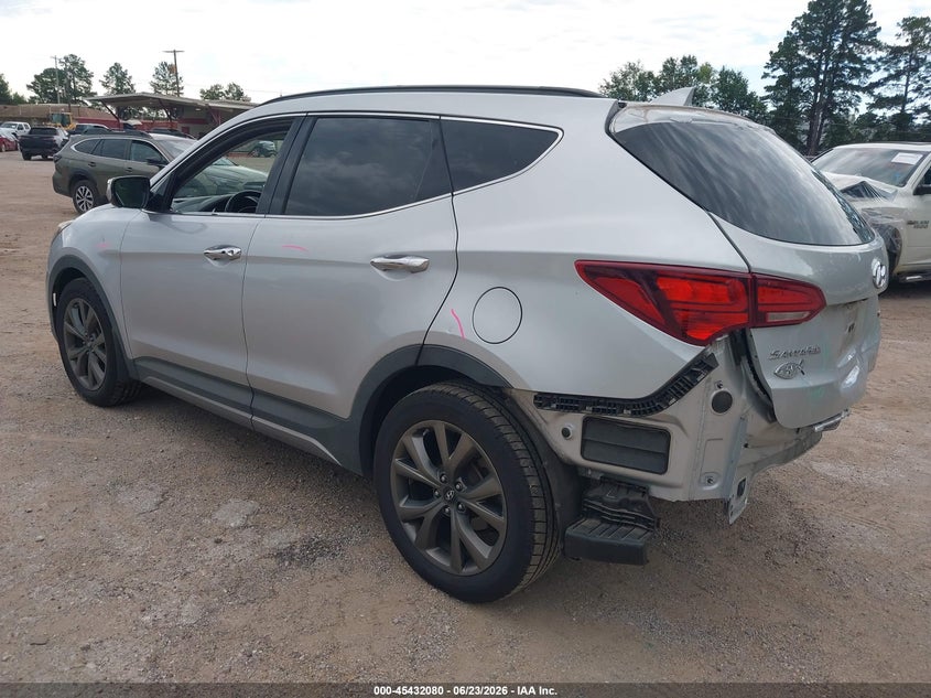 2017 Hyundai Santa fe VIN 5XYZW4LA5HG447026 IAAI salvage auction — REAR END, Salvage Title, sold $4,150 on 2026-07-30 (photo 3)