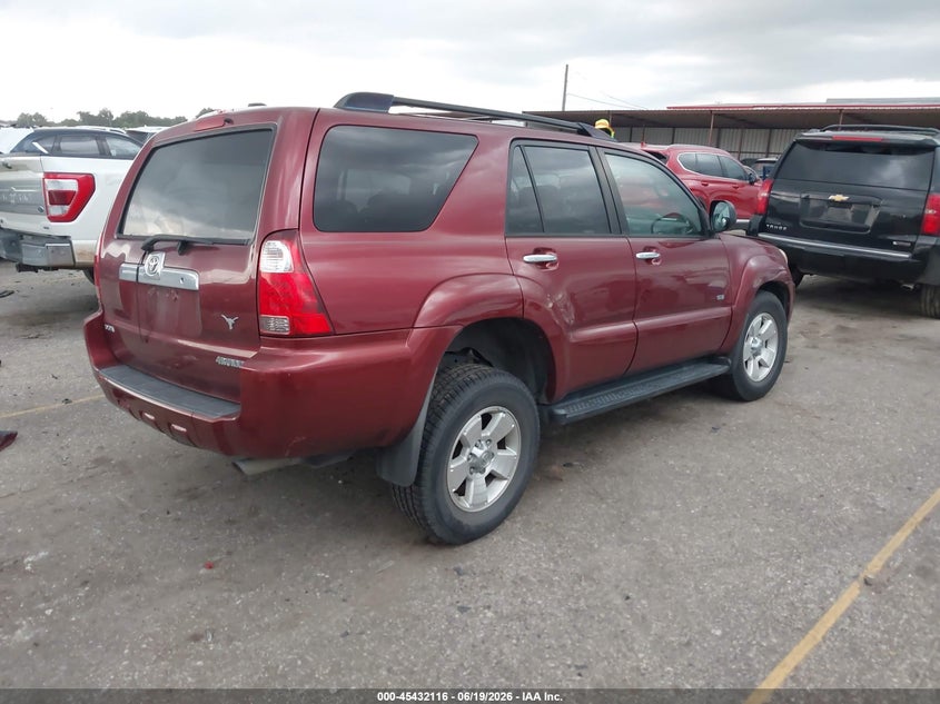 2006 Toyota 4runner VIN JTEZU14R768043038 IAAI salvage auction — LEFT FRONT, Salvage (Texas), sold $2,500 on 2026-07-29 (photo 4)
