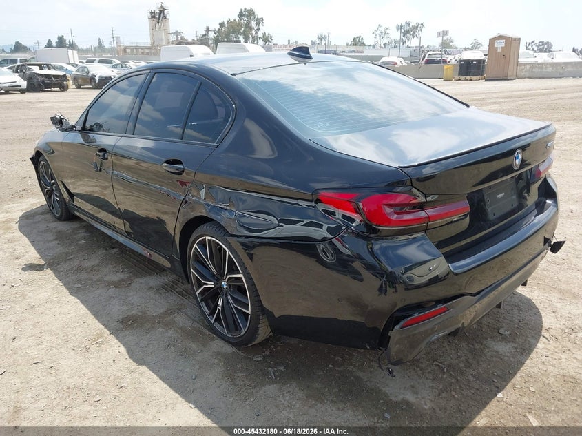 2023 BMW 5er VIN WBA53BJ06PWY13676 IAAI salvage auction — LEFT SIDE, Salvage Title, sold $19,800 on 2026-08-03 (photo 3)