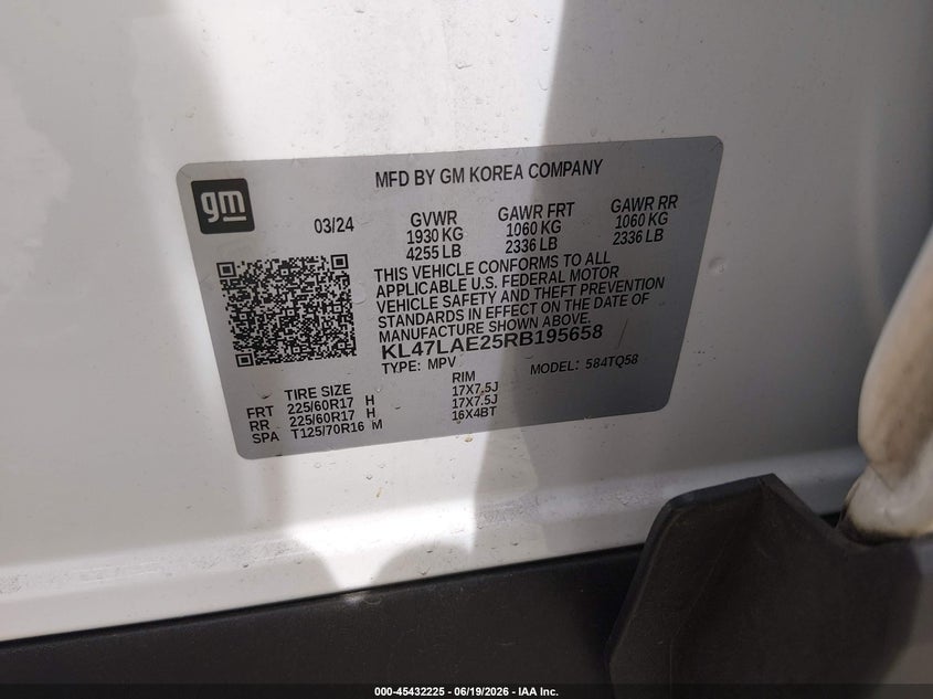 2024 Buick Envista VIN KL47LAE25RB195658 IAAI salvage auction — FRONT END, Salvage (New Jersey), sold $3,300 on 2026-08-02 (photo 9)