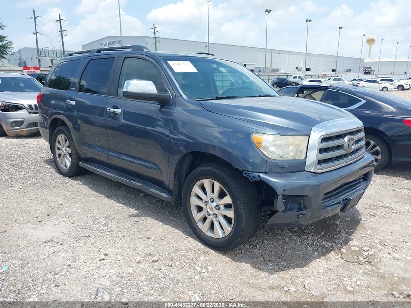 2008 Toyota Sequoia VIN 5TDBY67A78S021391 IAAI salvage auction — RIGHT FRONT, Original (Texas), sold $2,500 on 2026-07-09 (photo 1)
