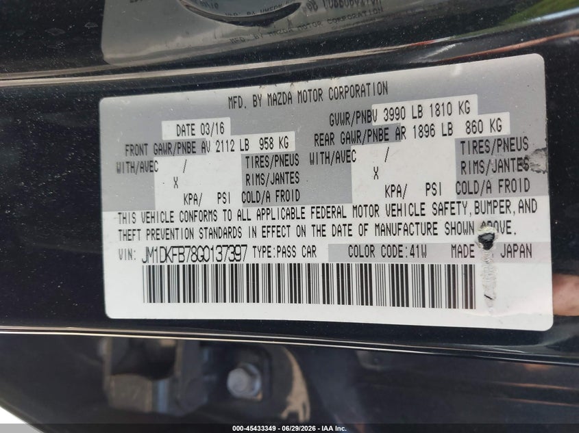 2016 Mazda Cx-3 VIN JM1DKFB78G0137397 IAAI salvage auction — RIGHT FRONT, Salvage (Georgia), sold $1,400 on 2026-07-30 (photo 9)
