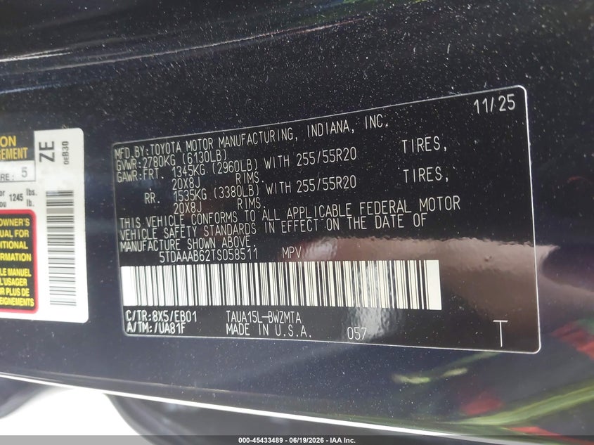 2026 Lexus Tx VIN 5TDAAAB62TS058511 IAAI salvage auction — LEFT SIDE, Salvage Title, sold $12,100 on 2026-07-28 (photo 9)
