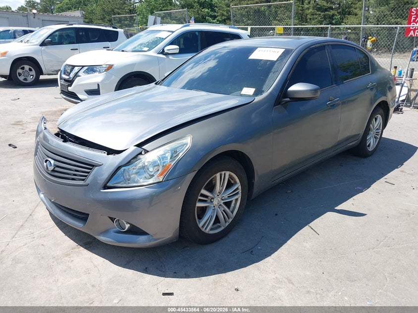 2012 Infiniti G VIN JN1CV6AR1CM677993 IAAI salvage auction — FRONT END, Mv-907A (New York), sold $1,275 on 2026-07-07 (photo 2)