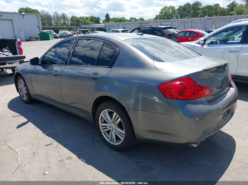 2012 Infiniti G VIN JN1CV6AR1CM677993 IAAI salvage auction — FRONT END, Mv-907A (New York), sold $1,275 on 2026-07-07 (photo 3)