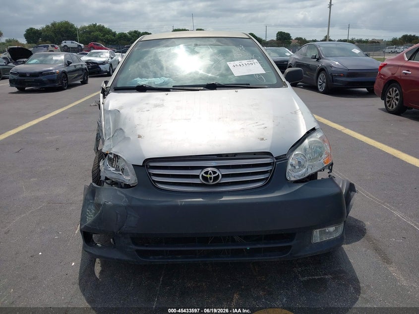 2003 Toyota Corolla VIN JTDBR32E830020932 IAAI salvage auction — FRONT END, Rebuildable (Florida), sold $775 on 2026-07-09 (photo 6)