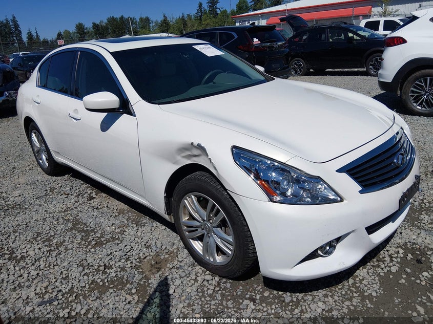 2013 Infiniti VIN JN1CV6AR3DM765056 IAAI salvage auction — FRONT END, Salvage Title, sold $2,900 on 2026-07-18 (photo 1)