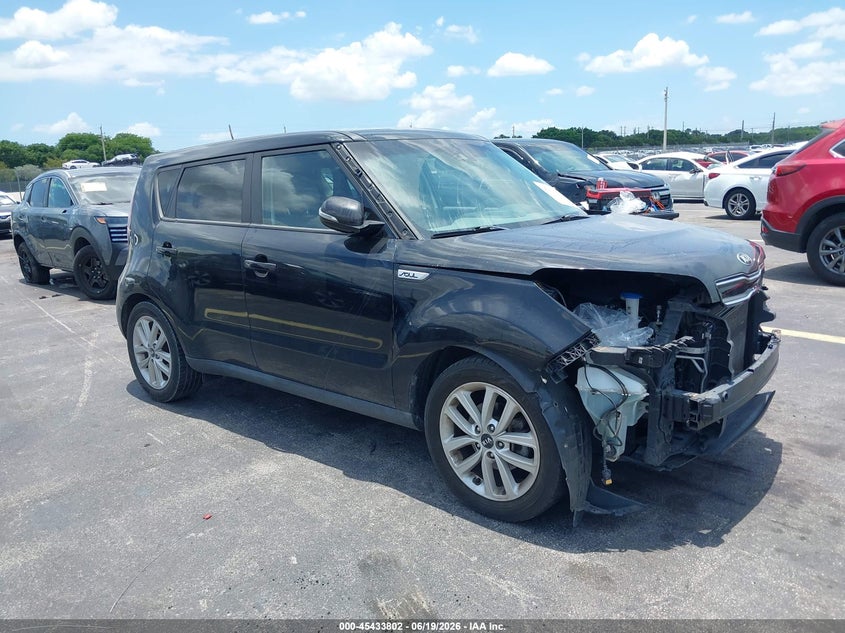 2017 Kia Soul VIN KNDJP3A52H7490214 IAAI salvage auction — FRONT END, Rebuildable (Florida), sold $1,300 on 2026-07-23 (photo 1)