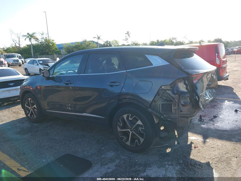 2024 Kia Sportage VIN 5XYK33DF4RG167615 IAAI salvage auction — REAR END, Rebuildable (Florida), sold $7,150 on 2026-07-29 (photo 3)