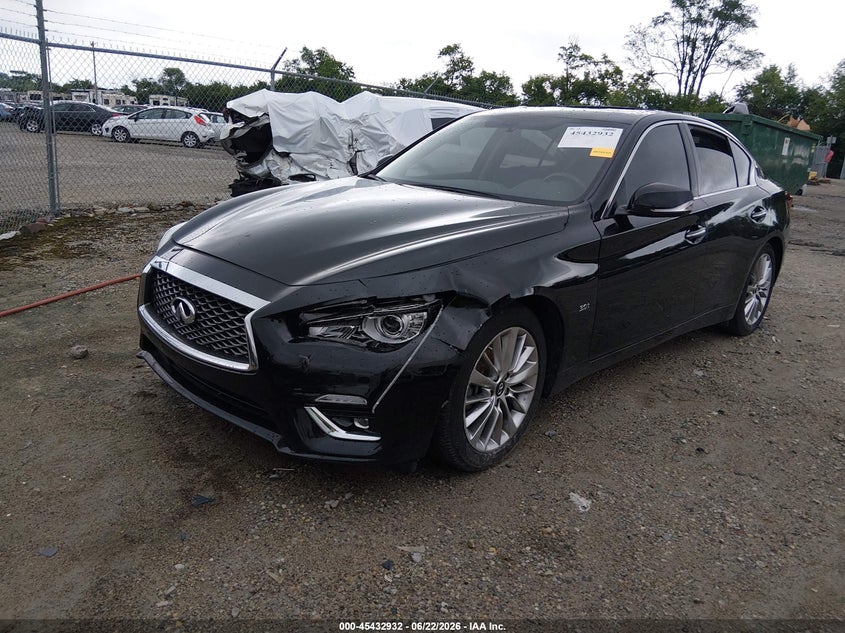 2019 Infiniti Q50 VIN JN1EV7AR8KM558352 IAAI salvage auction — LEFT FRONT, Salvage (Ohio), sold $2,950 on 2026-07-28 (photo 2)