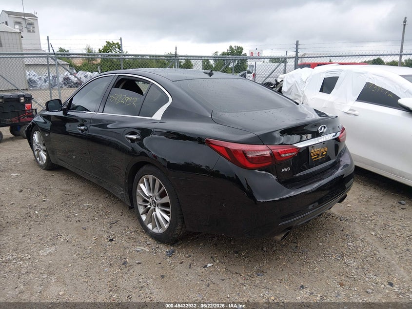 2019 Infiniti Q50 VIN JN1EV7AR8KM558352 IAAI salvage auction — LEFT FRONT, Salvage (Ohio), sold $2,950 on 2026-07-28 (photo 3)
