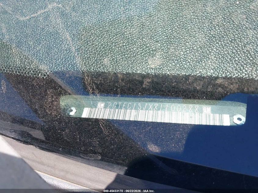 2008 Gmc SIERRA VIN 2GTEC13JX81100288 IAAI salvage auction — FRONT END, Salvage (California), sold $1,225 on 2026-07-09 (photo 9)