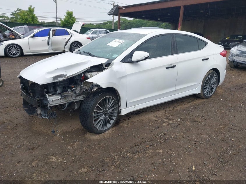 2017 Hyundai Elantra VIN KMHD04LB4HU345716 IAAI salvage auction — FRONT & REAR, Mv-907A (New York), sold $850 on 2026-07-07 (photo 2)